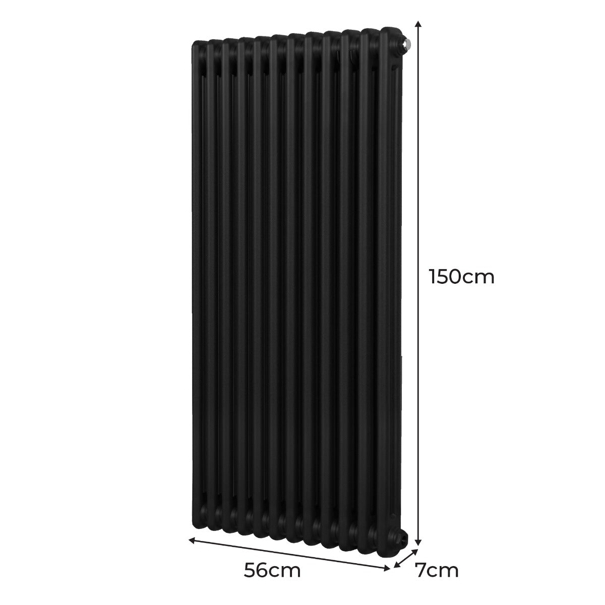 Traditionele 2-kolomsradiator - 1500 x 562 mm - Zwart