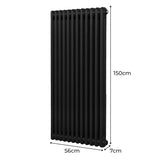 Traditionele 2-kolomsradiator - 1500 x 562 mm - Zwart