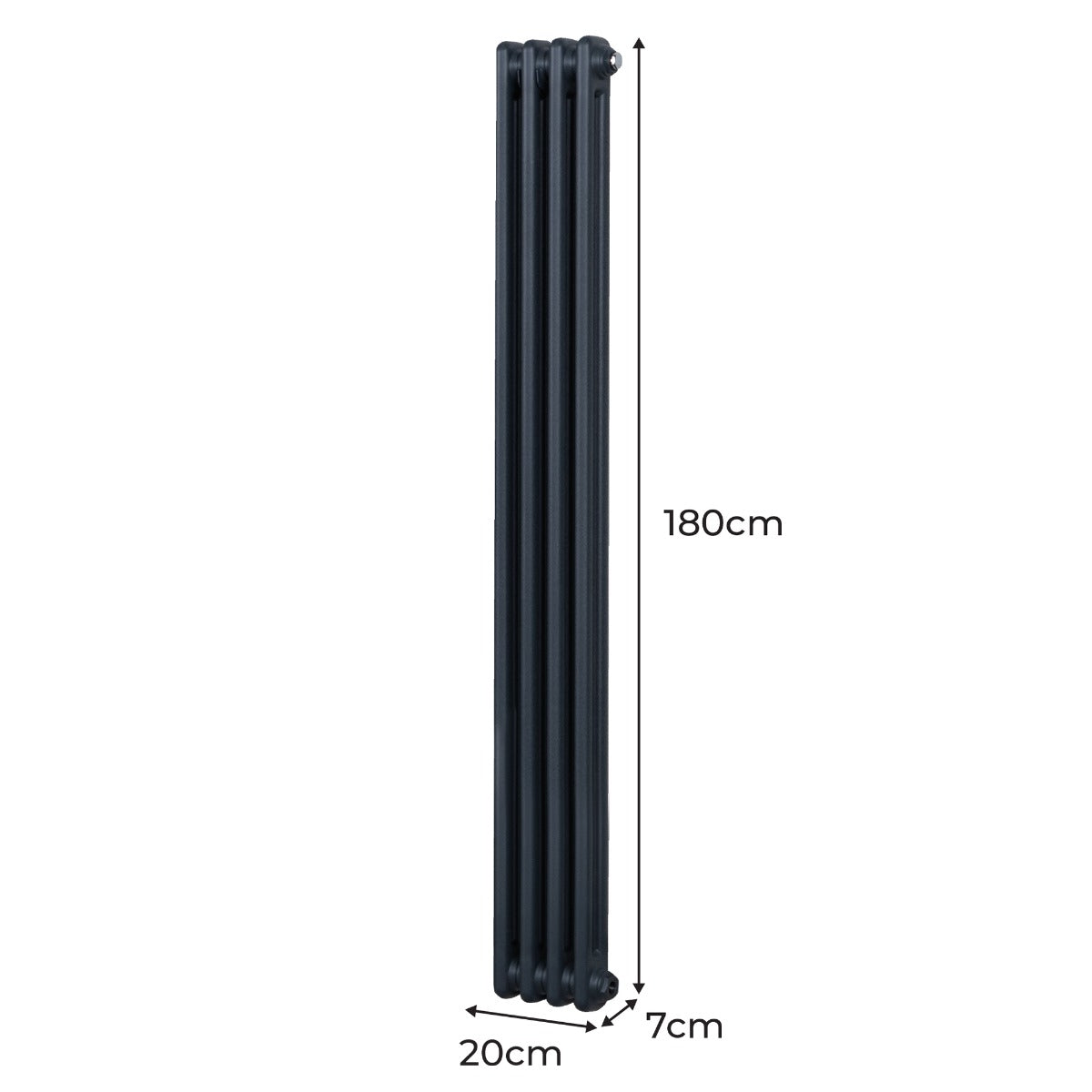 Traditionele 2-kolomsradiator - 1800 x 202 mm - Antracietgrijs