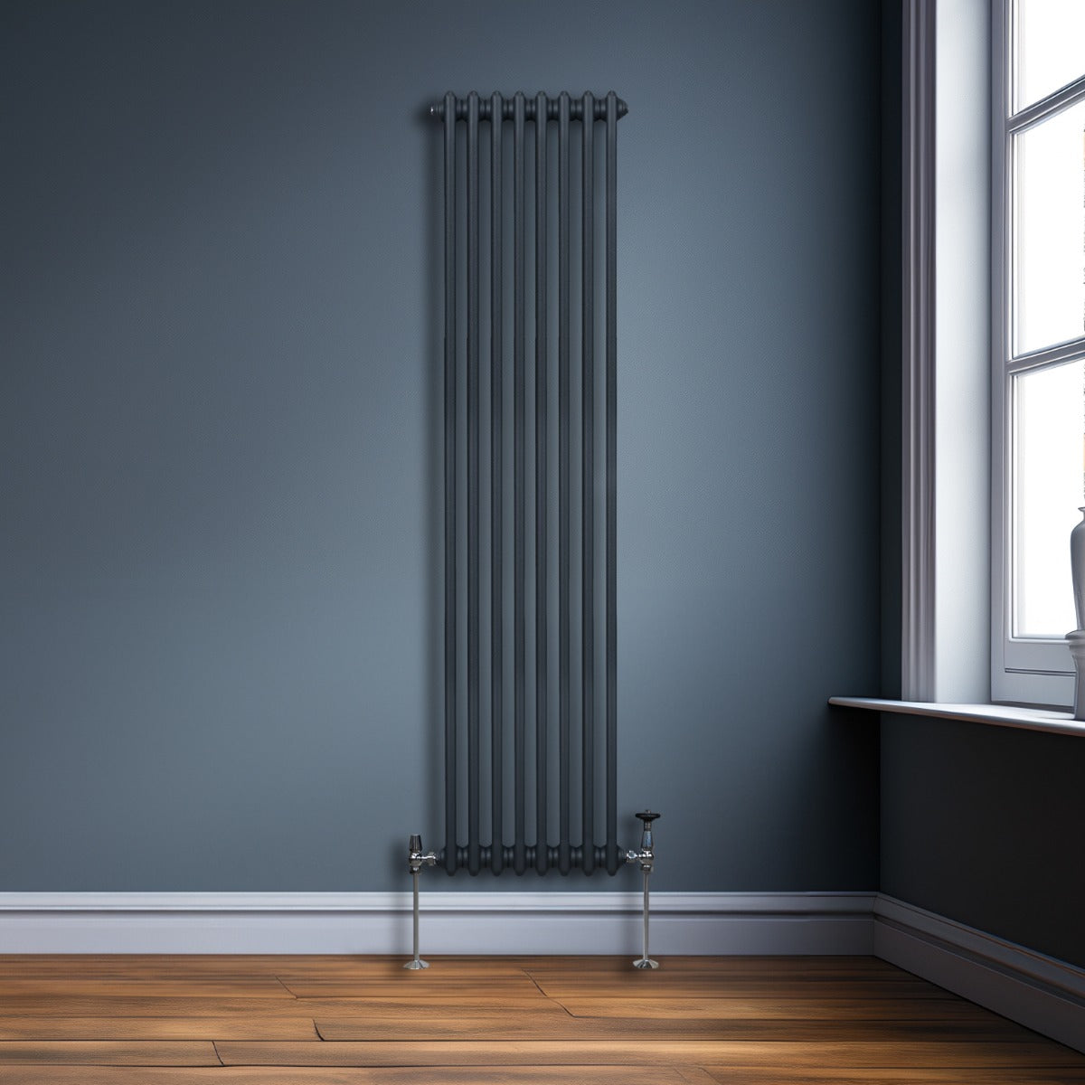 Traditionele 2-kolomsradiator - 1800 x 382 mm - Antracietgrijs