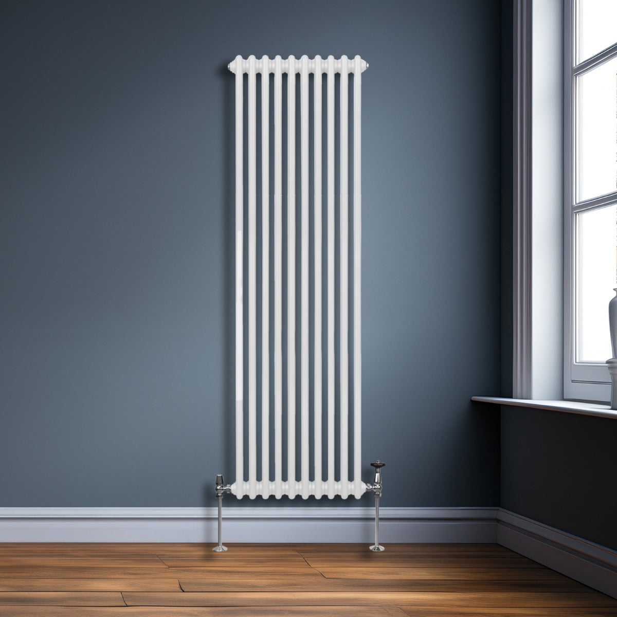 Traditionele 2 Kolom Verticaal Radiator - 1800 x 472mm - Wit