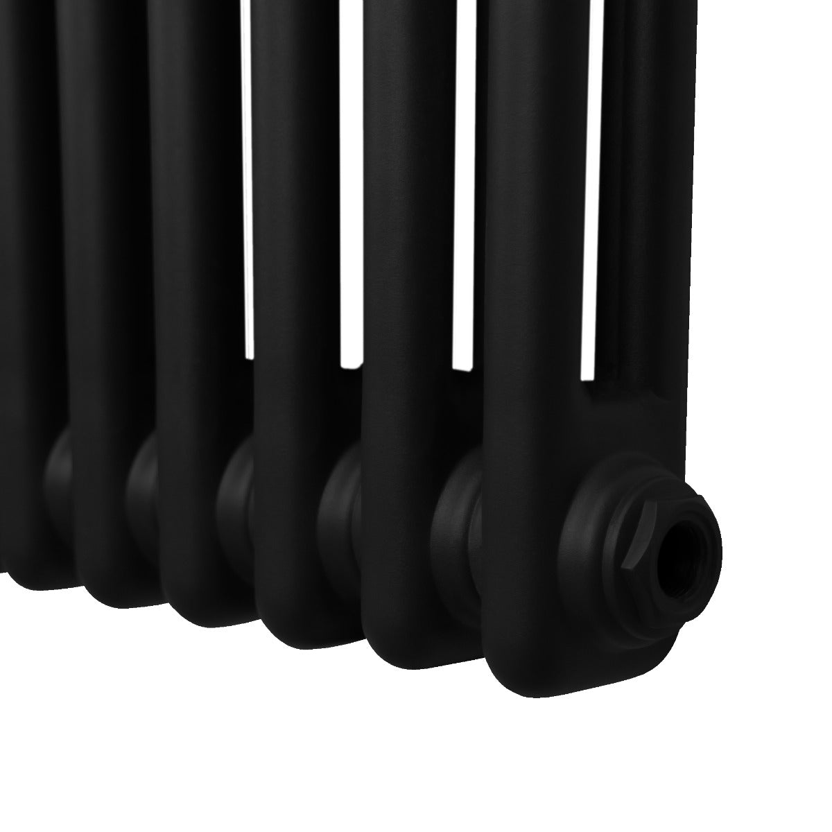 Traditionele 2 Kolom Verticaal Radiator - 1800 x 472mm - Zwart