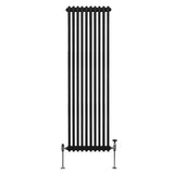 Traditionele 2 Kolom Verticaal Radiator - 1800 x 472mm - Zwart