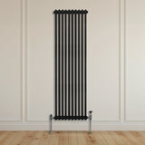 Traditionele 2 Kolom Verticaal Radiator - 1800 x 472mm - Zwart