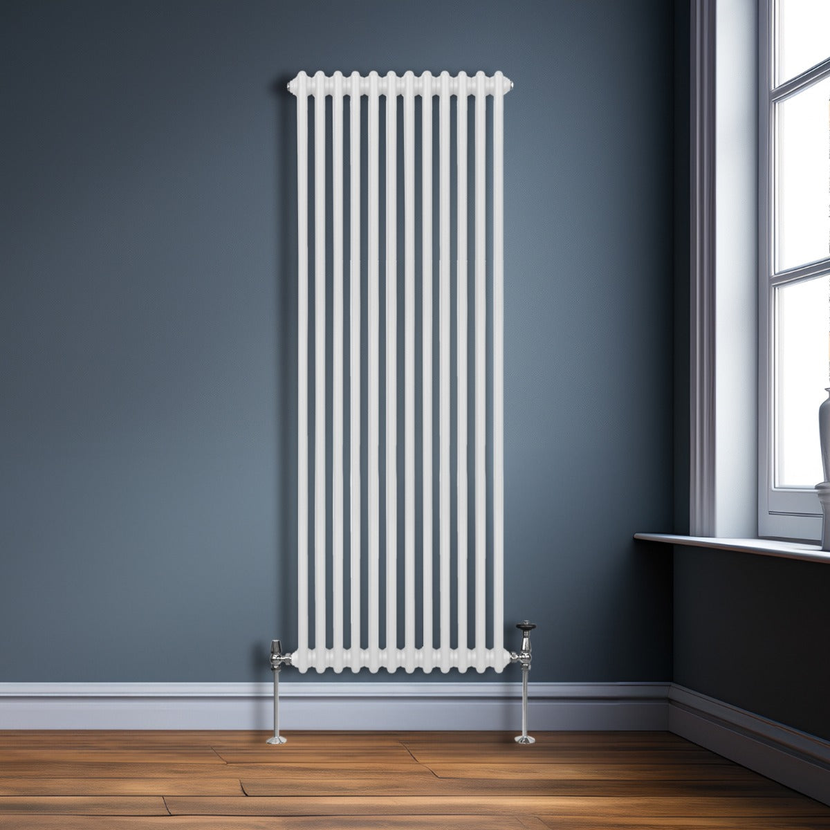 Traditionele 2 Kolom Verticaal Radiator - 1800 x 562mm - Wit