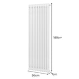 Traditionele 2 Kolom Verticaal Radiator - 1800 x 562mm - Wit