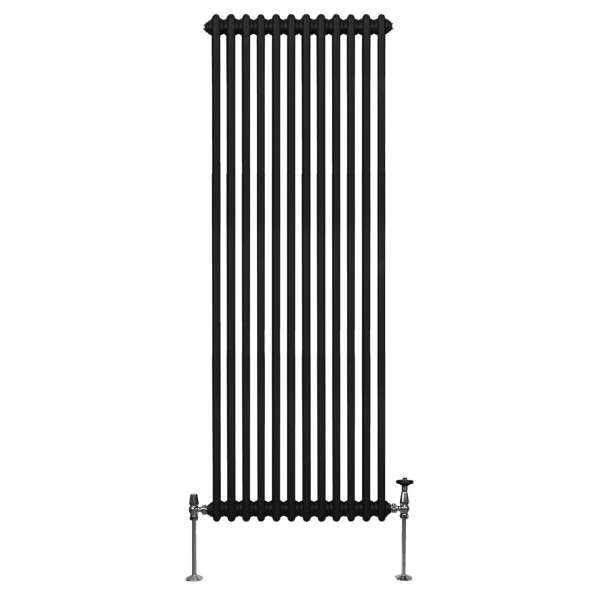 Traditionele 2 Kolom Verticaal Radiator - 1800 x 562mm - Zwart