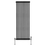 Traditionele 2 Kolom Verticaal Radiator - 1800 x 562mm - Zwart