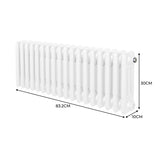 Traditionele 3 Kolom Radiator - 300 x 832mm - Wit