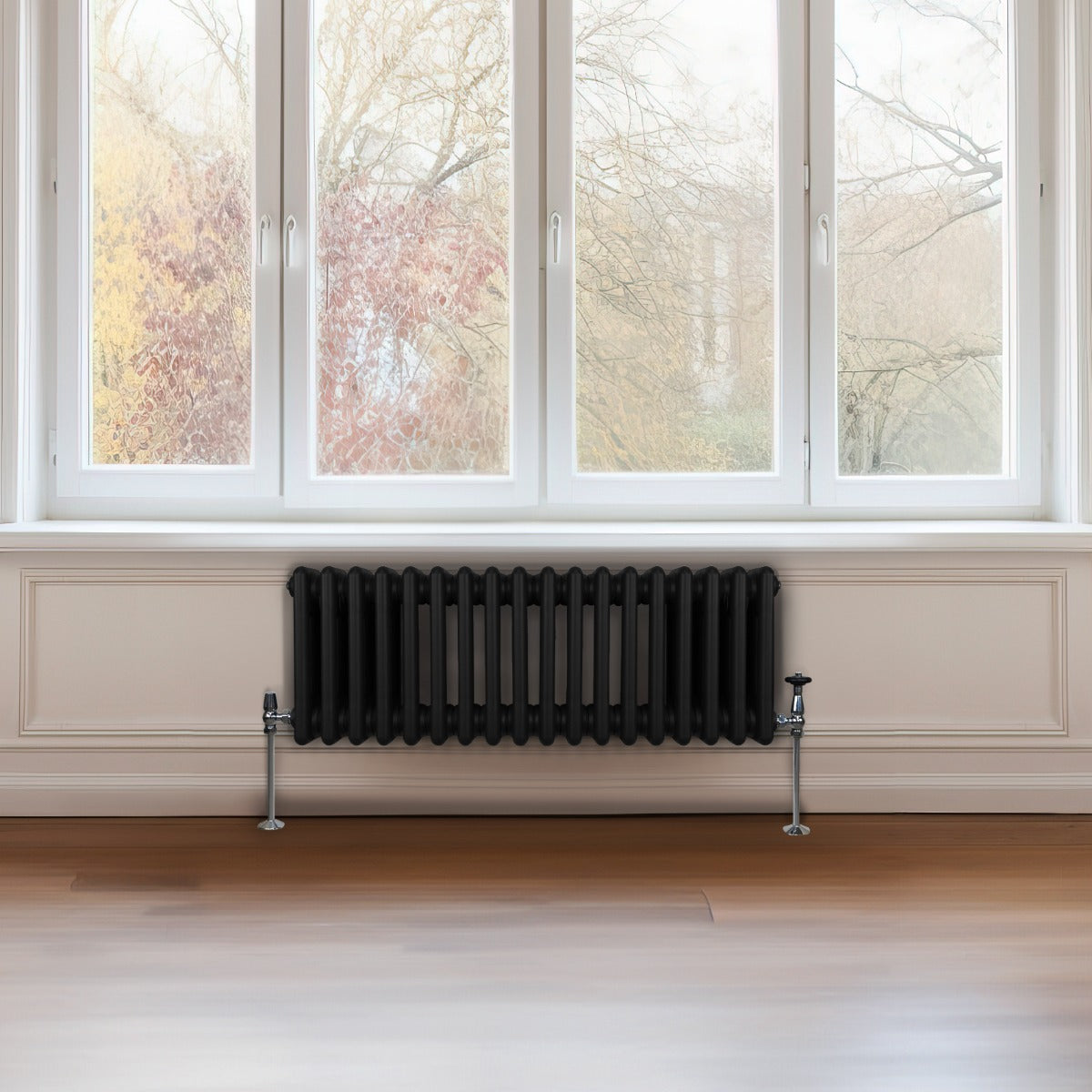 Traditionele 3 Kolom Radiator - 300 x 832mm - Zwart