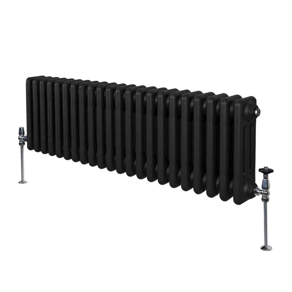 Traditionele 3 Kolom Radiator - 300 x 1012mm - Zwart