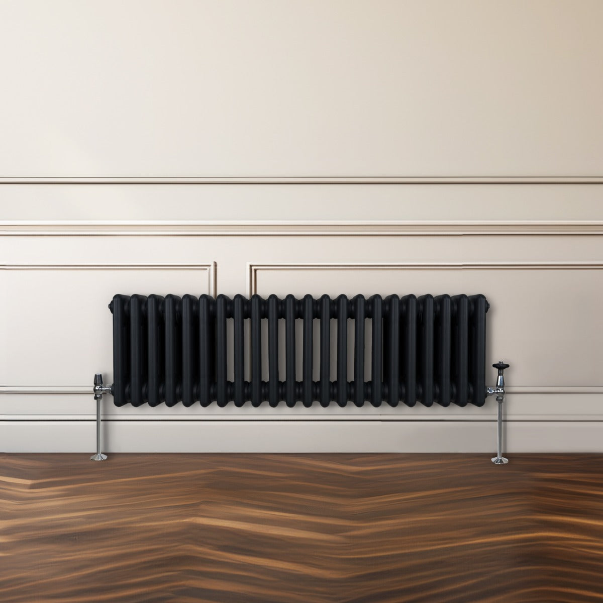 Traditionele 3 Kolom Radiator - 300 x 1012mm - Zwart