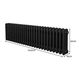 Traditionele 3 Kolom Radiator - 300 x 1192mm - Zwart