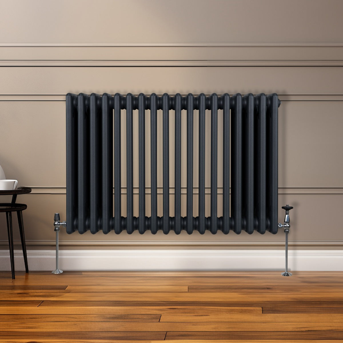 Traditionele 3 Kolom Radiator - 600 x 832mm - Antraciet Grijs