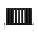 Traditionele 3 Kolom Radiator - 600 x 832mm - Zwart