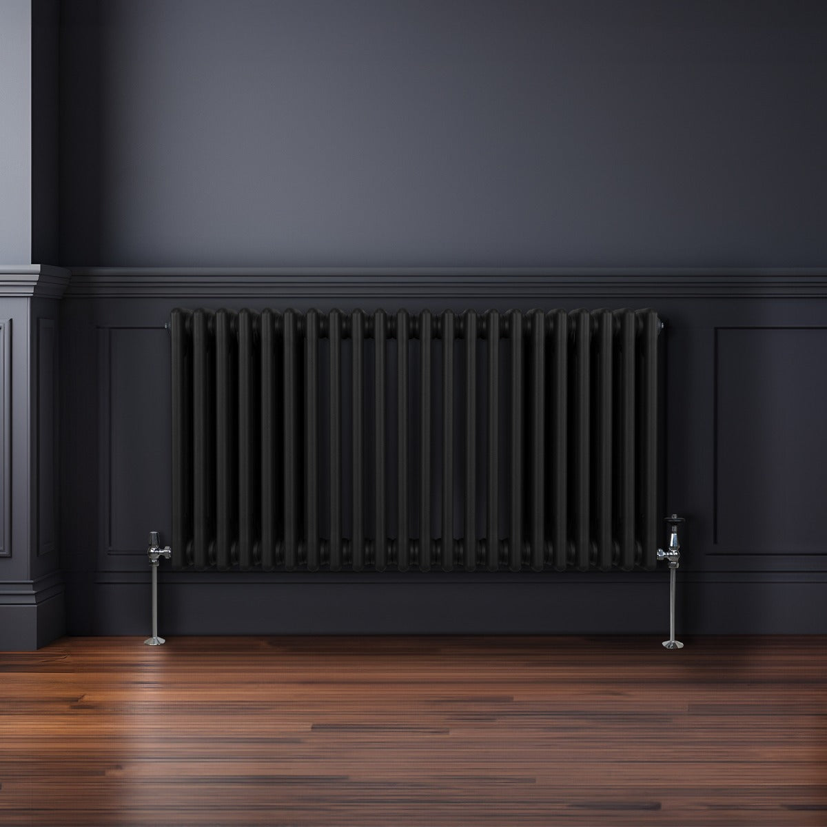 Traditionele 3 Kolom Radiator - 600 x 1012mm - Zwart