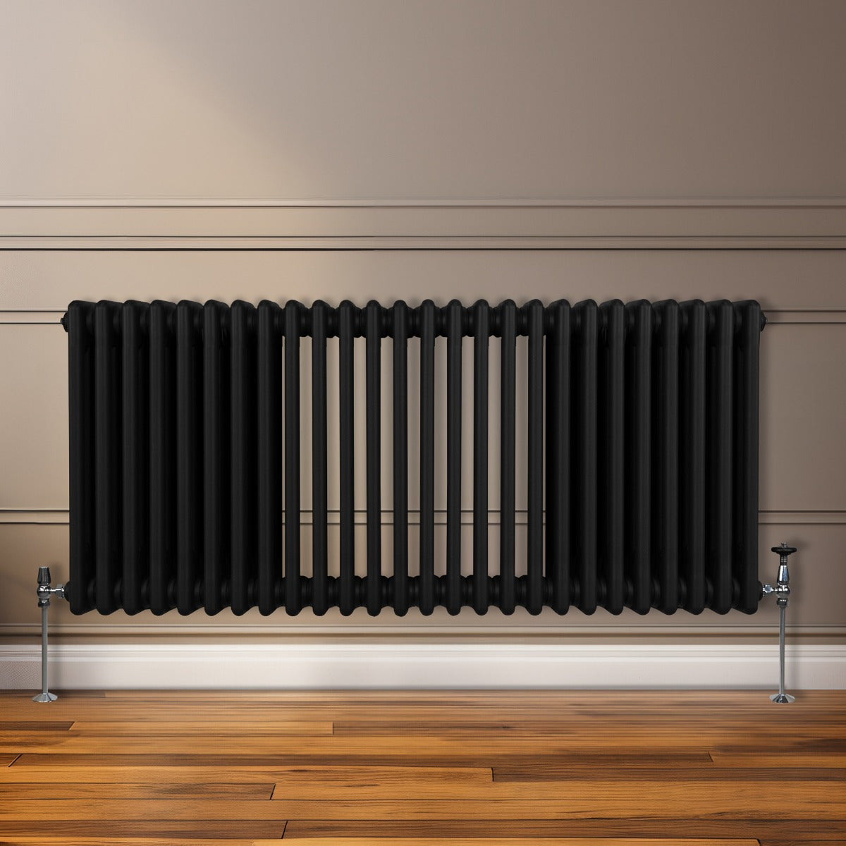 Traditionele 3 Kolom Radiator - 600 x 1192mm - Zwart