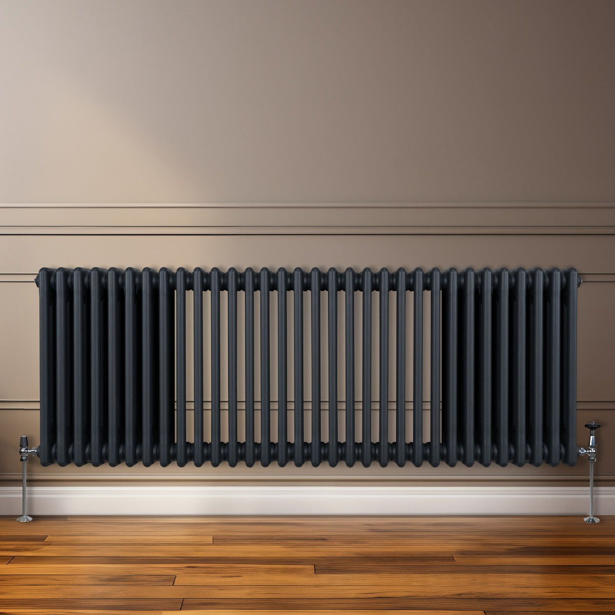 Traditionele 3 Kolom Radiator - 600 x 1462mm - Antraciet Grijs