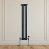 Traditionele 3 Kolom Verticaal Radiator - 1500 x 202mm - Grijs