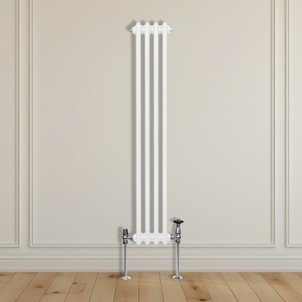 Traditionele 3 Kolom Verticaal Radiator - 1500 x 202mm - Wit