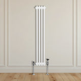 Traditionele 3 Kolom Verticaal Radiator - 1500 x 202mm - Wit