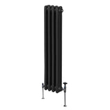 Traditionele 3 Kolom Verticaal Radiator - 1500 x 202mm - Zwart