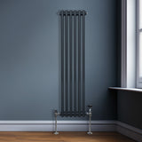 Traditionele 3 Kolom Verticaal Radiator - 1500 x 292mm - Grijs