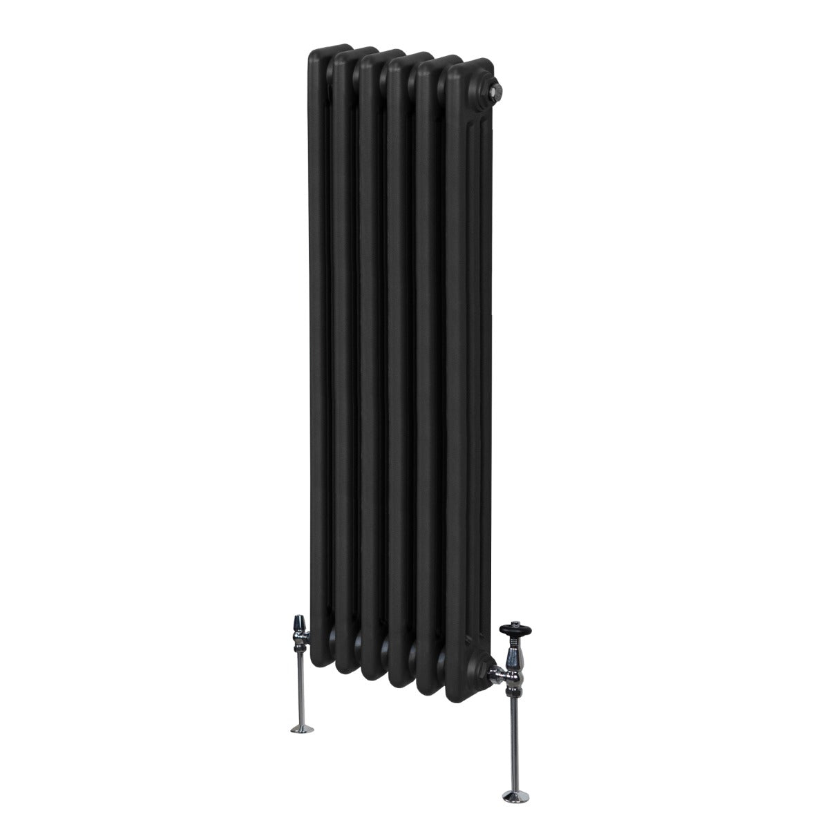 Traditionele 3 Kolom Verticaal Radiator - 1500 x 292mm - Zwart