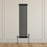 Traditionele 3 Kolom Verticaal Radiator - 1500 x 292mm - Zwart