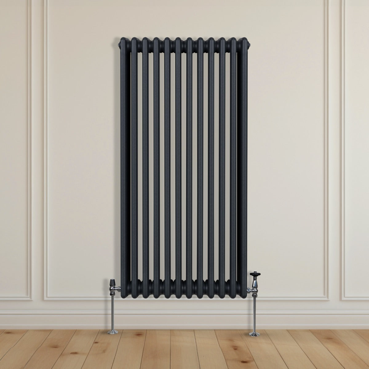 Traditionele 3 Kolom Verticaal Radiator - 1500 x 562mm - Grijs