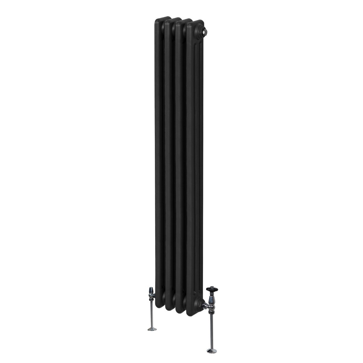 Traditionele 3 Kolom Verticaal Radiator - 1800 x 202mm - Zwart