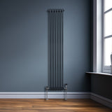 Traditionele 3 Kolom Verticaal Radiator - 1800 x 292mm - Grijs