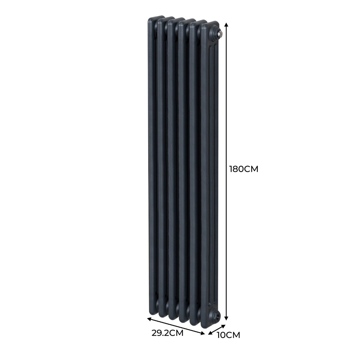 Traditionele 3 Kolom Verticaal Radiator - 1800 x 292mm - Grijs