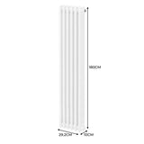 Traditionele 3 Kolom Verticaal Radiator - 1800 x 292mm - Wit