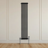 Traditionele 3 Kolom Verticaal Radiator - 1800 x 292mm - Zwart