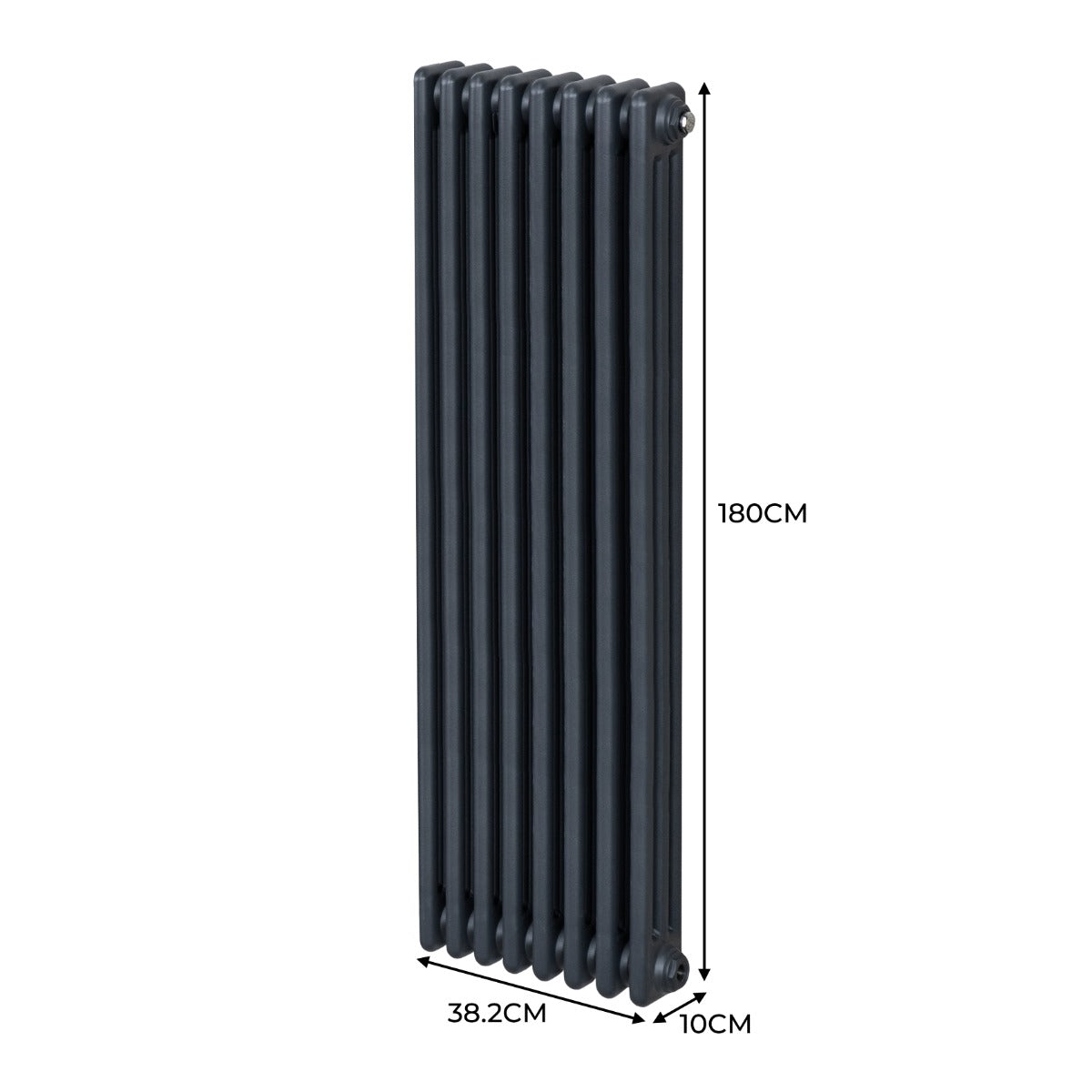 Traditionele 3 Kolom Verticaal Radiator - 1800 x 382mm - Grijs