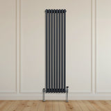 Traditionele 3 Kolom Verticaal Radiator - 1800 x 382mm - Grijs