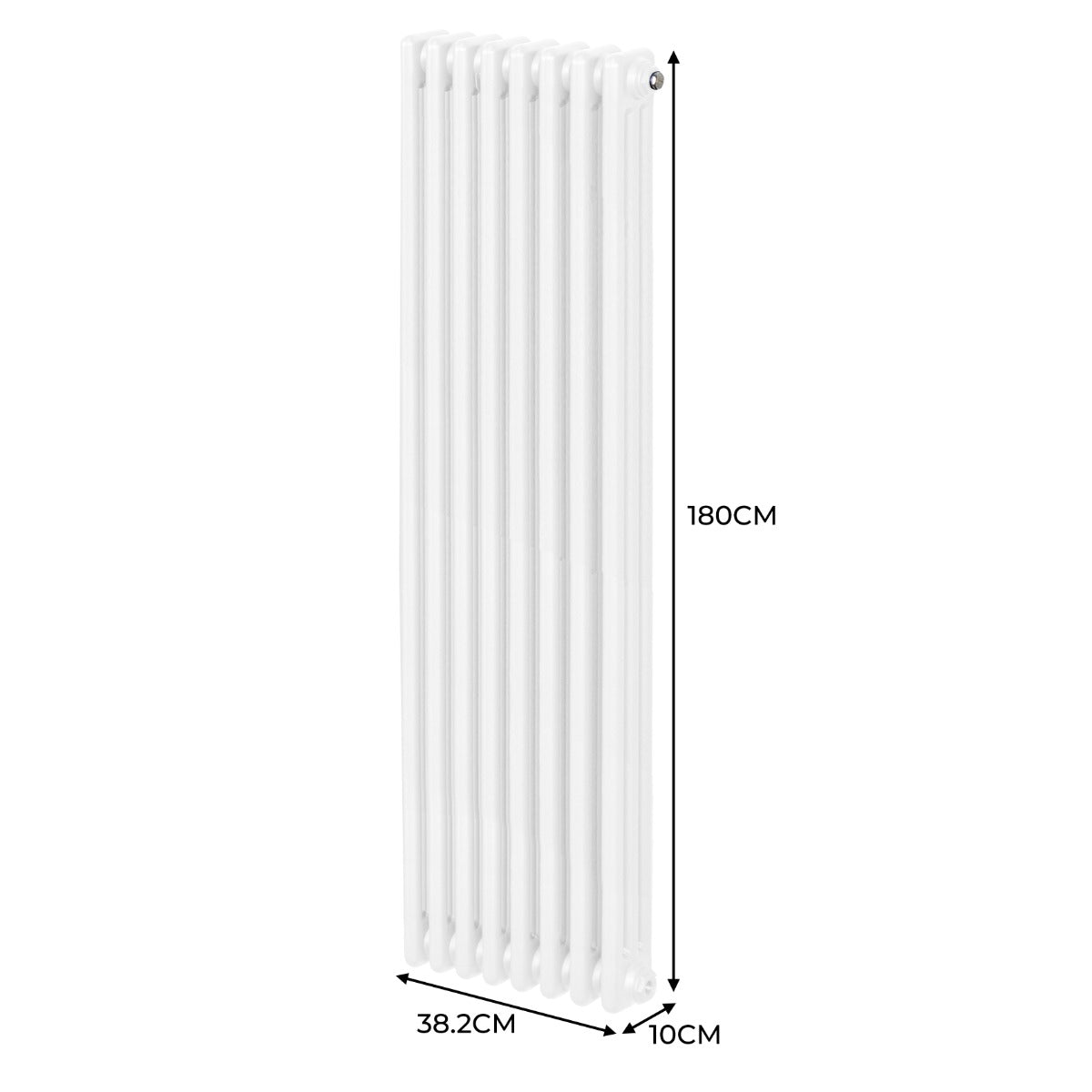 Traditionele 3 Kolom Verticaal Radiator - 1800 x 382mm - Wit