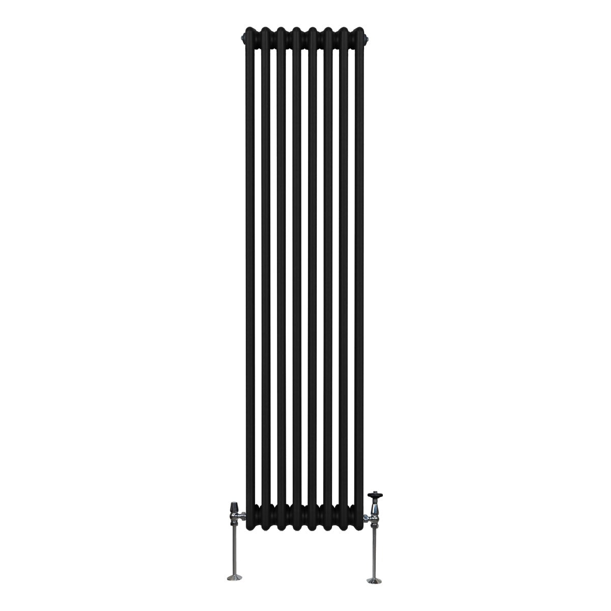 Traditionele 3 Kolom Verticaal Radiator - 1800 x 382mm - Zwart