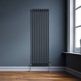 Traditionele 3-kolomsradiator - 1800 x 472 mm - Antracietgrijs