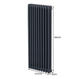 Traditionele 3-kolomsradiator - 1800 x 472 mm - Antracietgrijs