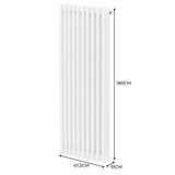 Traditionele 3-kolomsradiator - 1800 x 472 mm - Wit