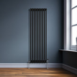 Traditionele 3-kolomsradiator - 1800 x 472 mm - Zwart