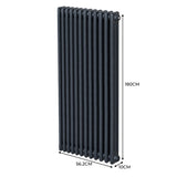 Traditionele 3-kolomsradiator - 1800 x 562 mm - Antracietgrijs