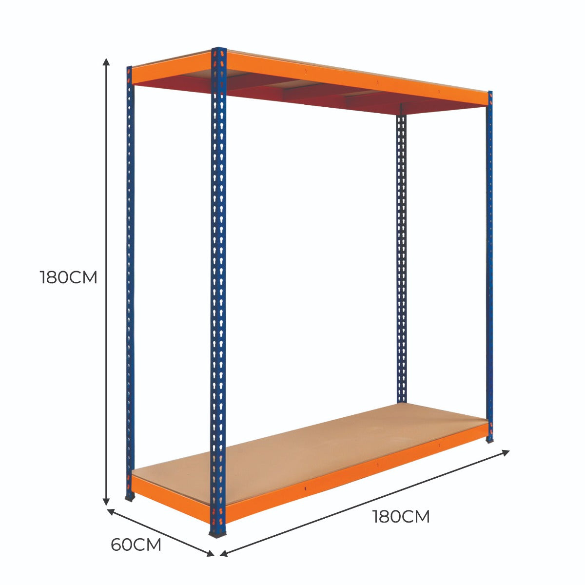 S-Rax 2 Planken Stelling - 180cm x 180cm x 60cm