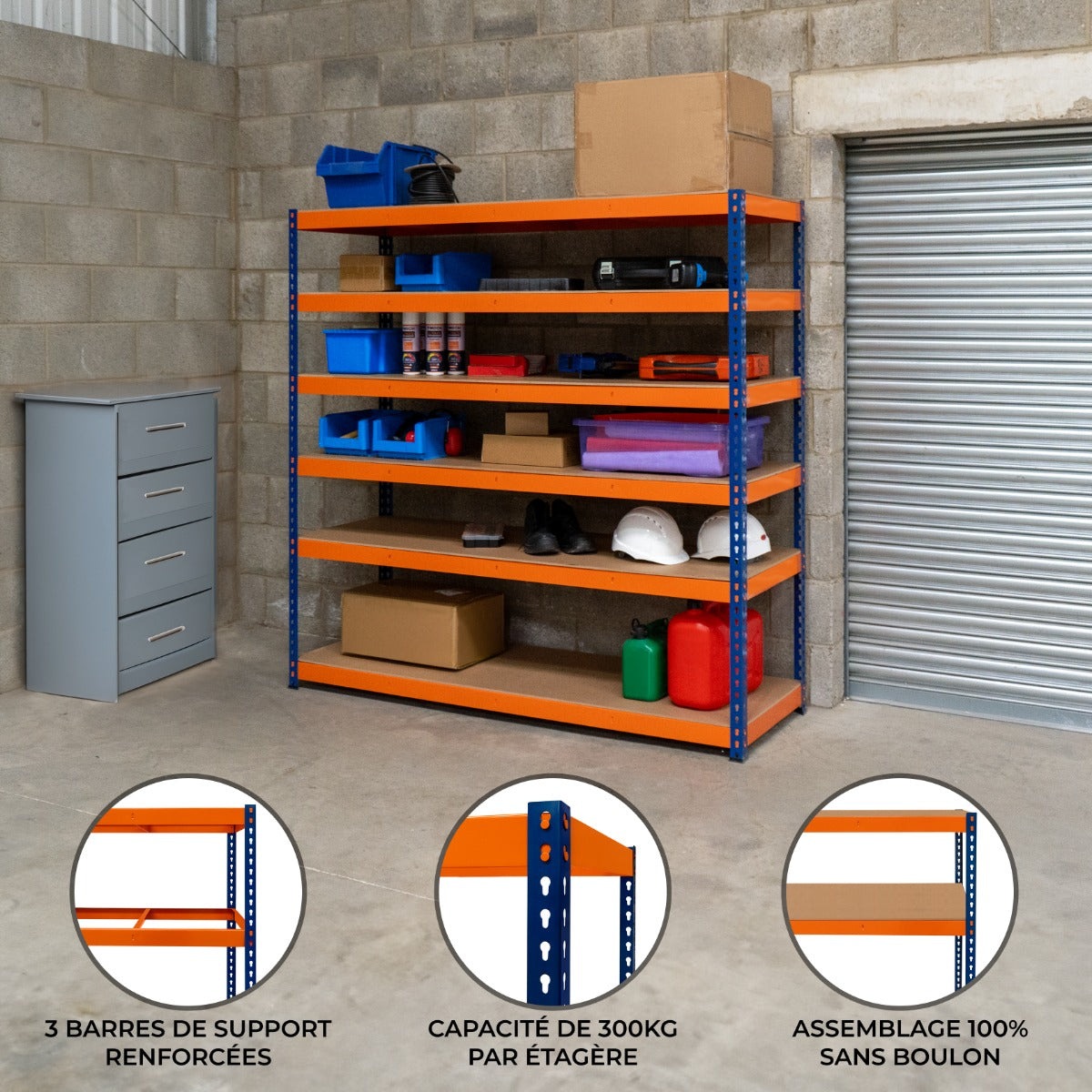 S-Rax 6 Planken Stelling - 180cm x 180cm x 60cm