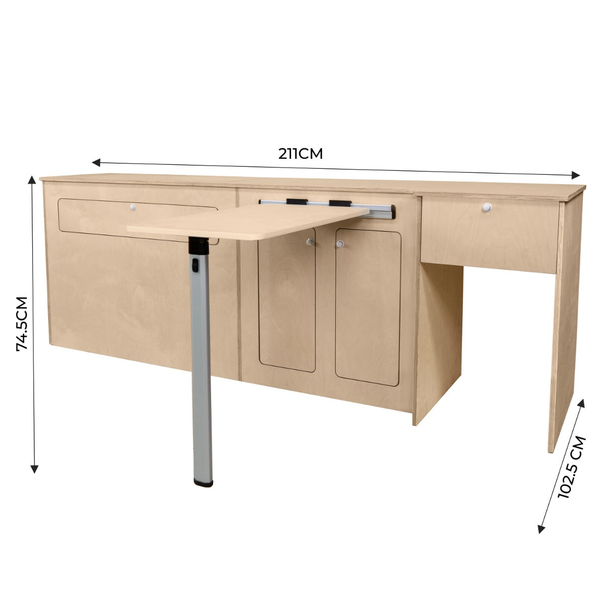 Camper Keuken Pod & Zwarte Compressor Koelkast – LHD