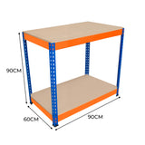 Werkbank met 2 Planken S-Rax - 90cm x 60cm x 90cm