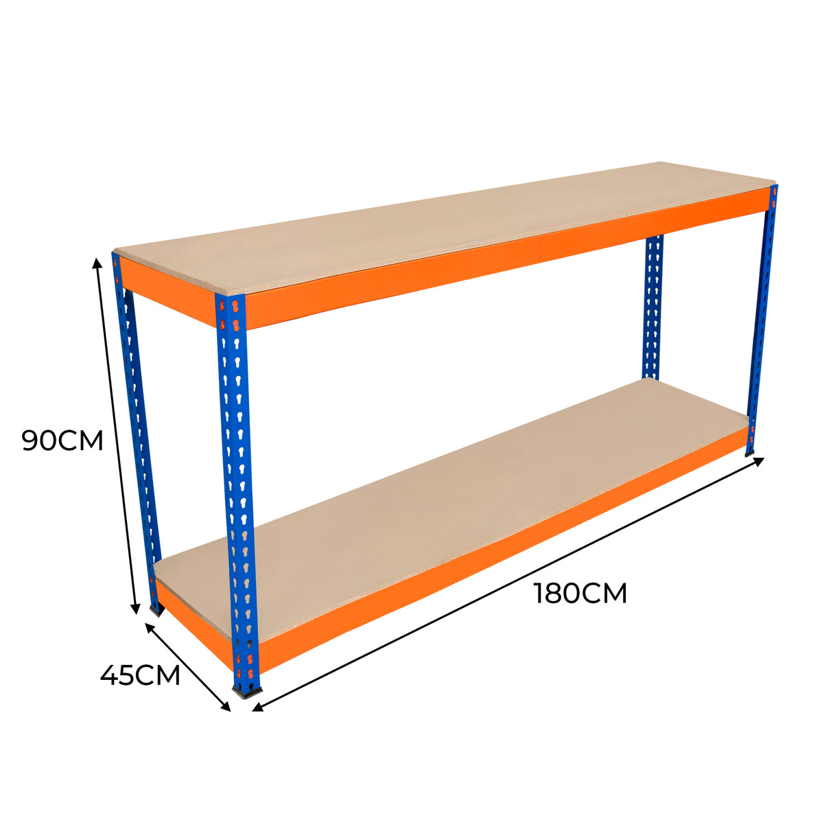 Werkbank met 2 Planken S-Rax - 180 cm x 45 cm x 90 cm