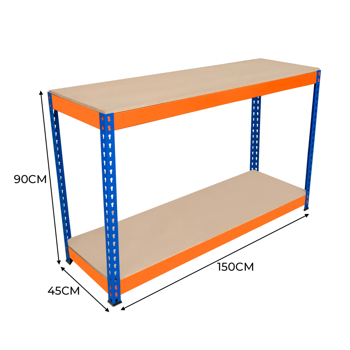 Werkbank met 2 Planken S-Rax - 150 cm x 45 cm x 90 cm